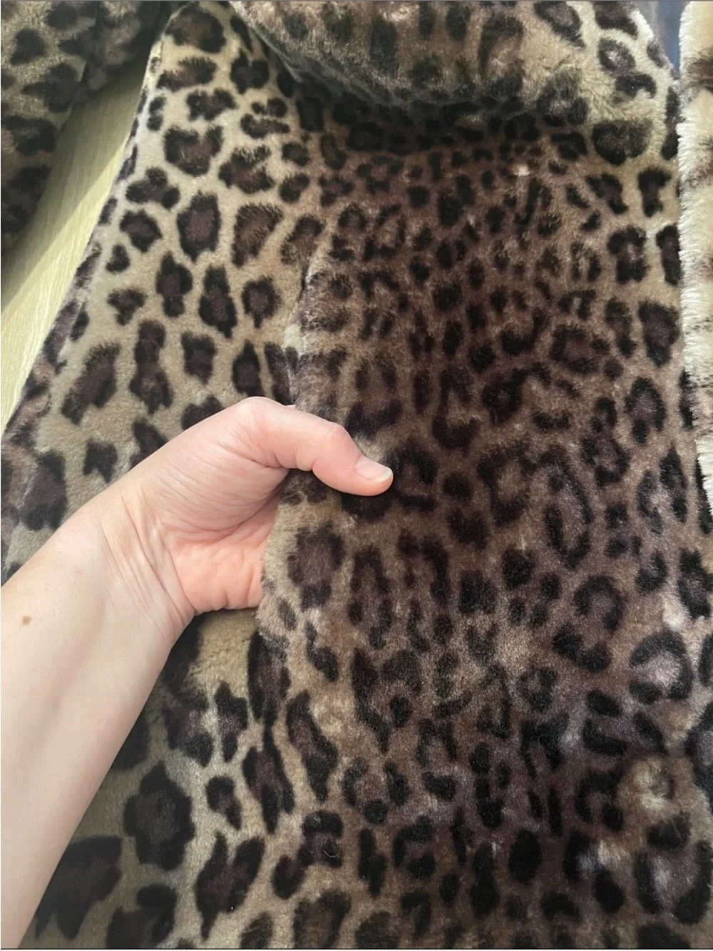 Vintage Dennis Basso Leopard Faux Fur Coat Jacket Sz XS